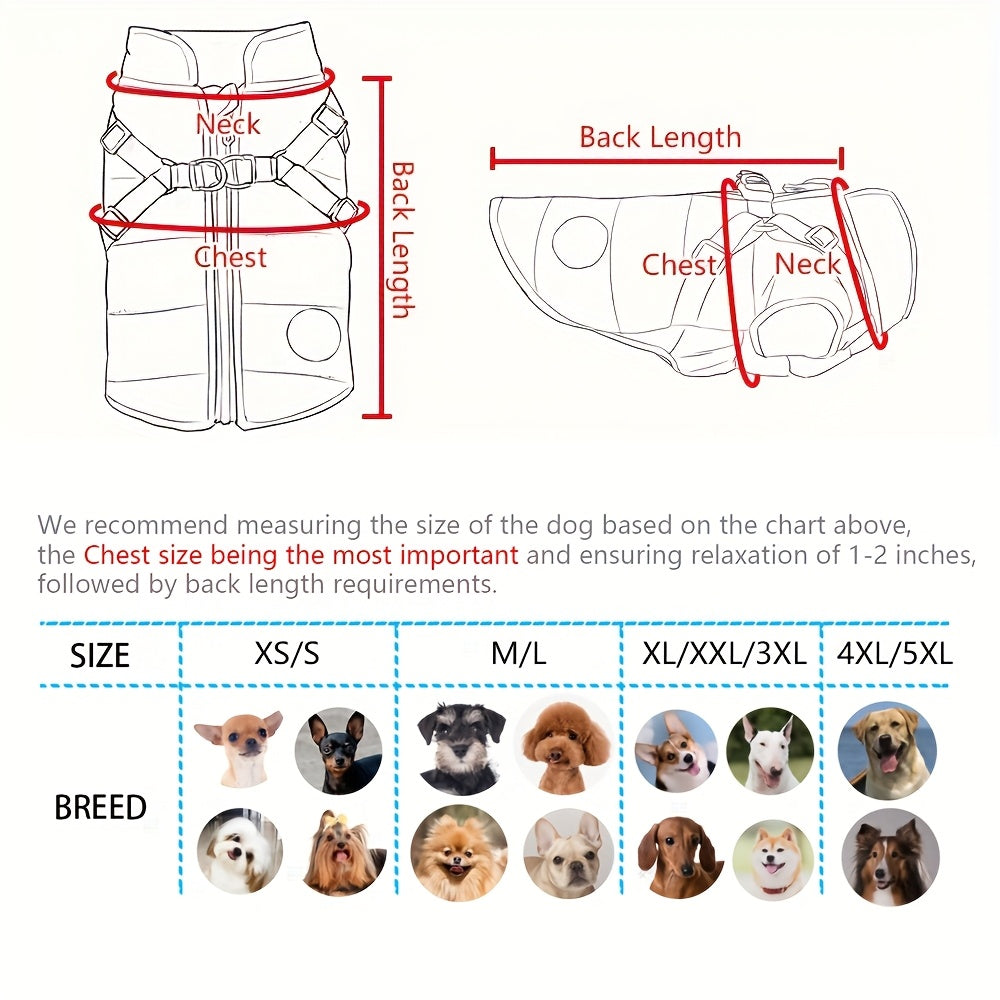 Warm Padded Dog Vest with Harness