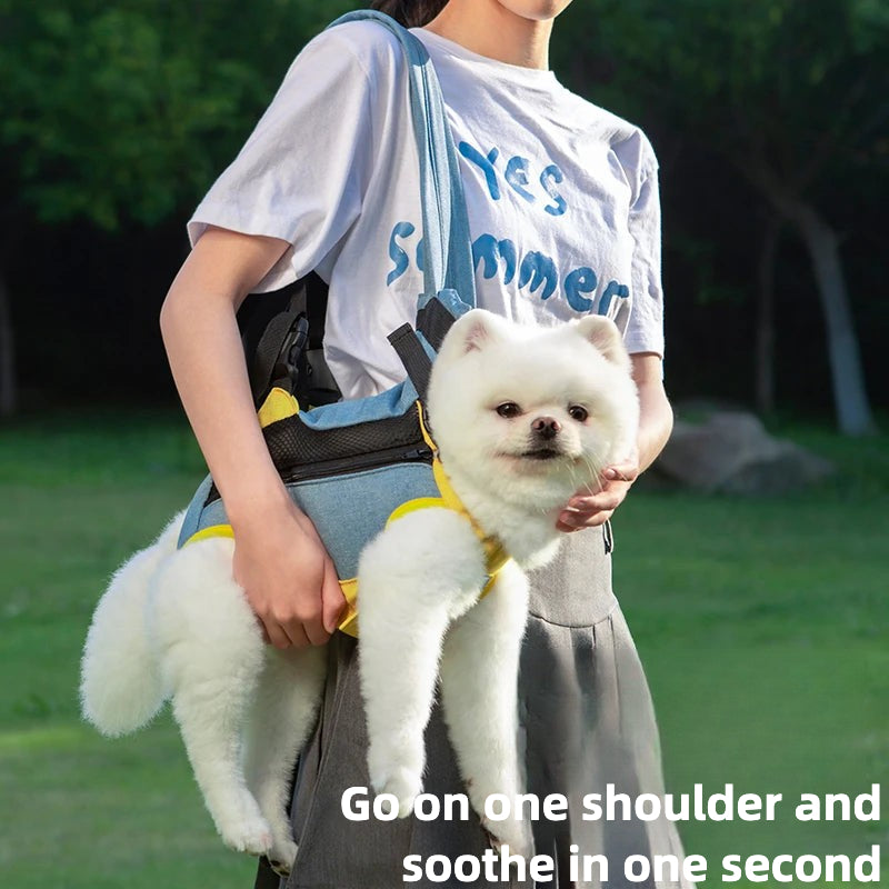 Portable travel pet backpack with four chest holes