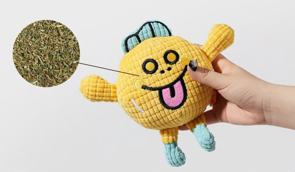 ✨Hot Sale🎁 Interactive Plush Cat Squeaky Toy