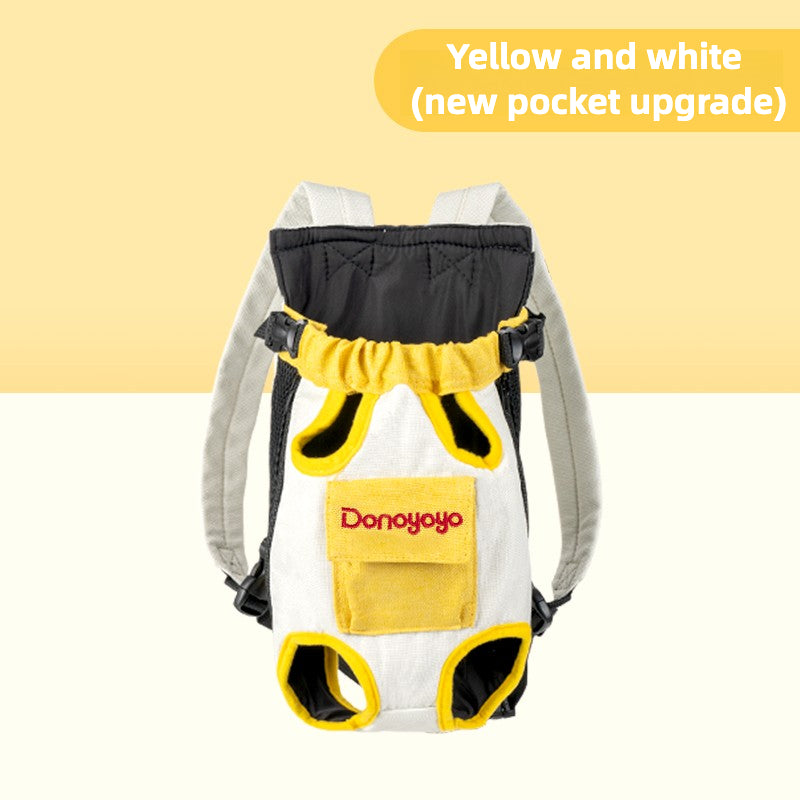 Portable travel pet backpack with four chest holes