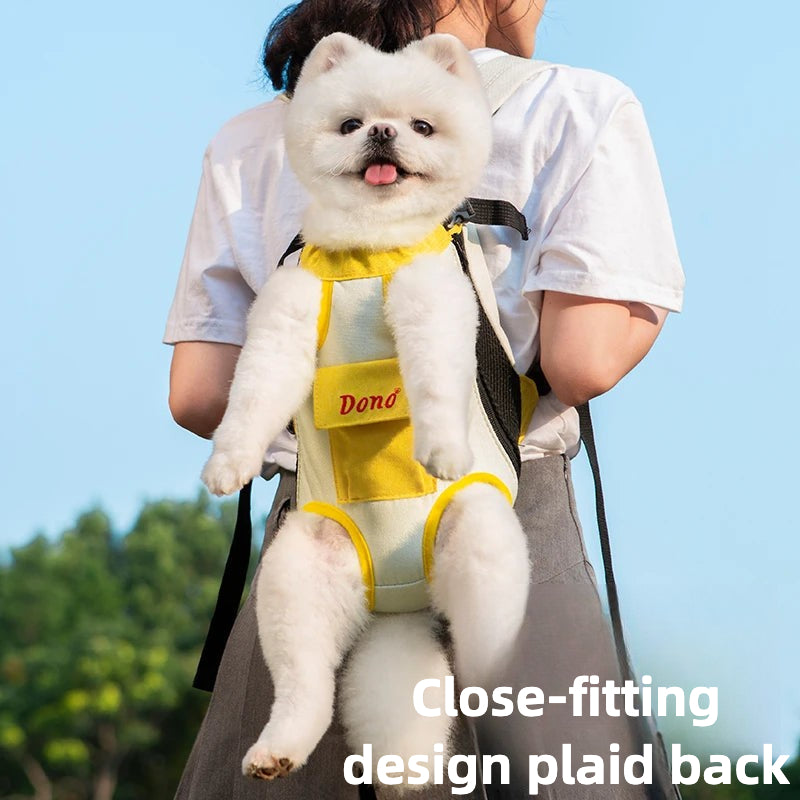 Portable travel pet backpack with four chest holes