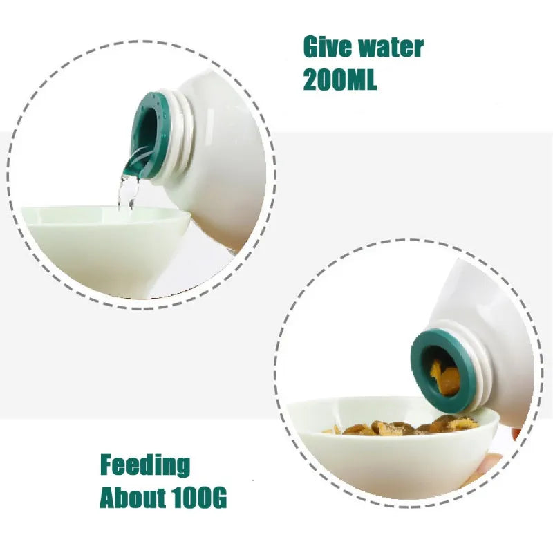 2-in-1 Portable Pet Water Bottle: Leakproof Dog Water Dispenser with Collapsible Feeder Bowl for Outdoor Dog Travel