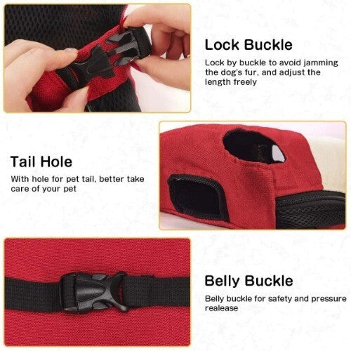 Portable travel pet backpack with four chest holes