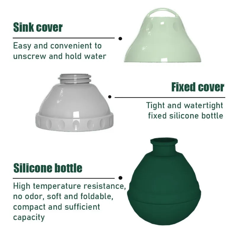 2-in-1 Portable Pet Water Bottle: Leakproof Dog Water Dispenser with Collapsible Feeder Bowl for Outdoor Dog Travel