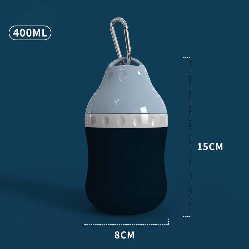 2-in-1 Portable Pet Water Bottle: Leakproof Dog Water Dispenser with Collapsible Feeder Bowl for Outdoor Dog Travel