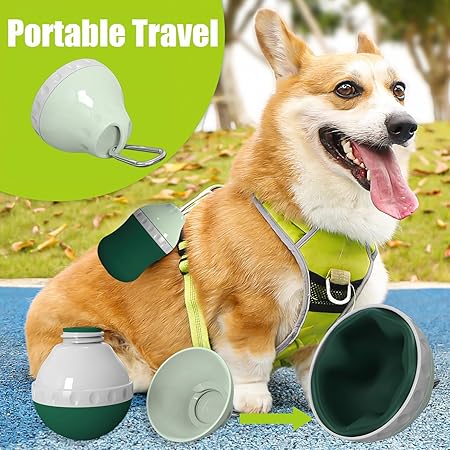 2-in-1 Portable Pet Water Bottle: Leakproof Dog Water Dispenser with Collapsible Feeder Bowl for Outdoor Dog Travel