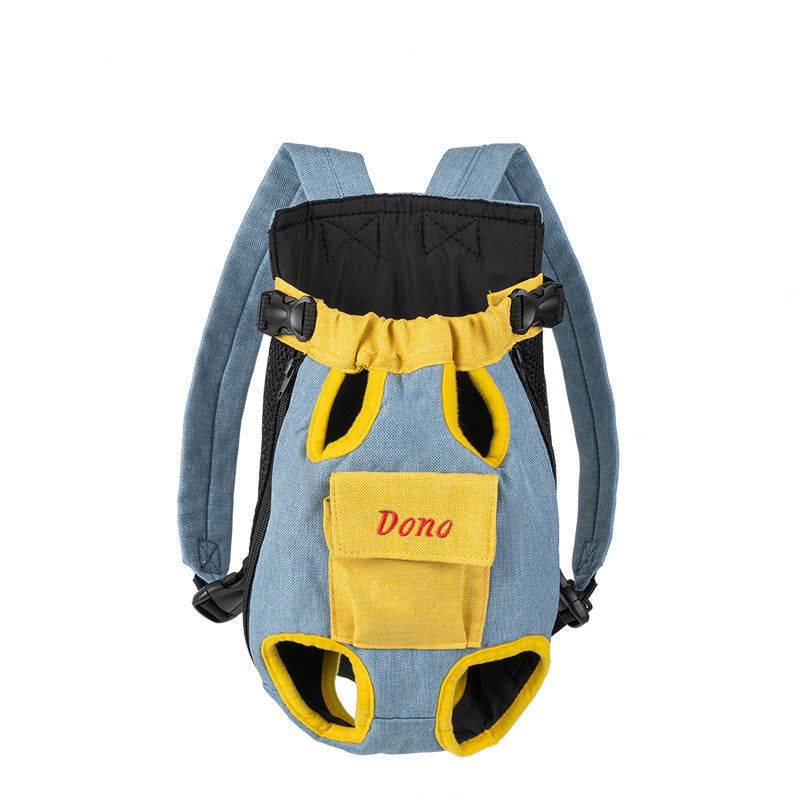 Portable travel pet backpack with four chest holes