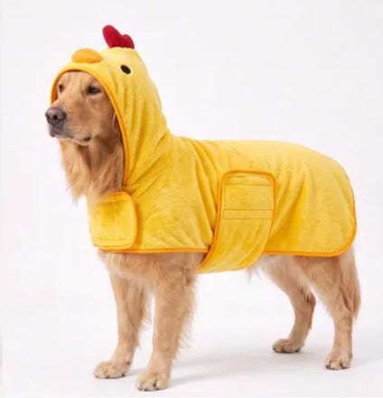 Super Absorbent Hooded Dog Bathrobe