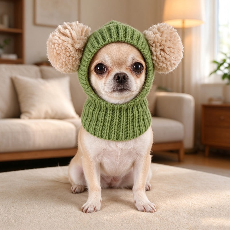 Multicolor Pom Pom Pet Knitted Hat
