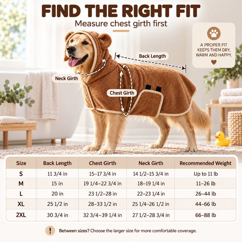 Super Absorbent Hooded Dog Bathrobe
