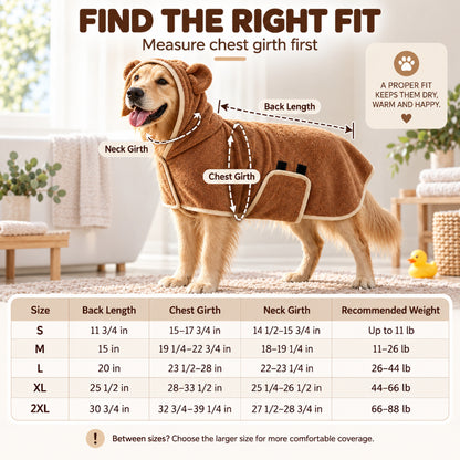 Super Absorbent Hooded Dog Bathrobe