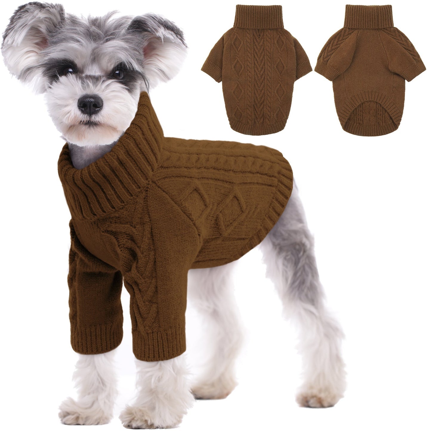 Solid Dog Cat Winter Sweater