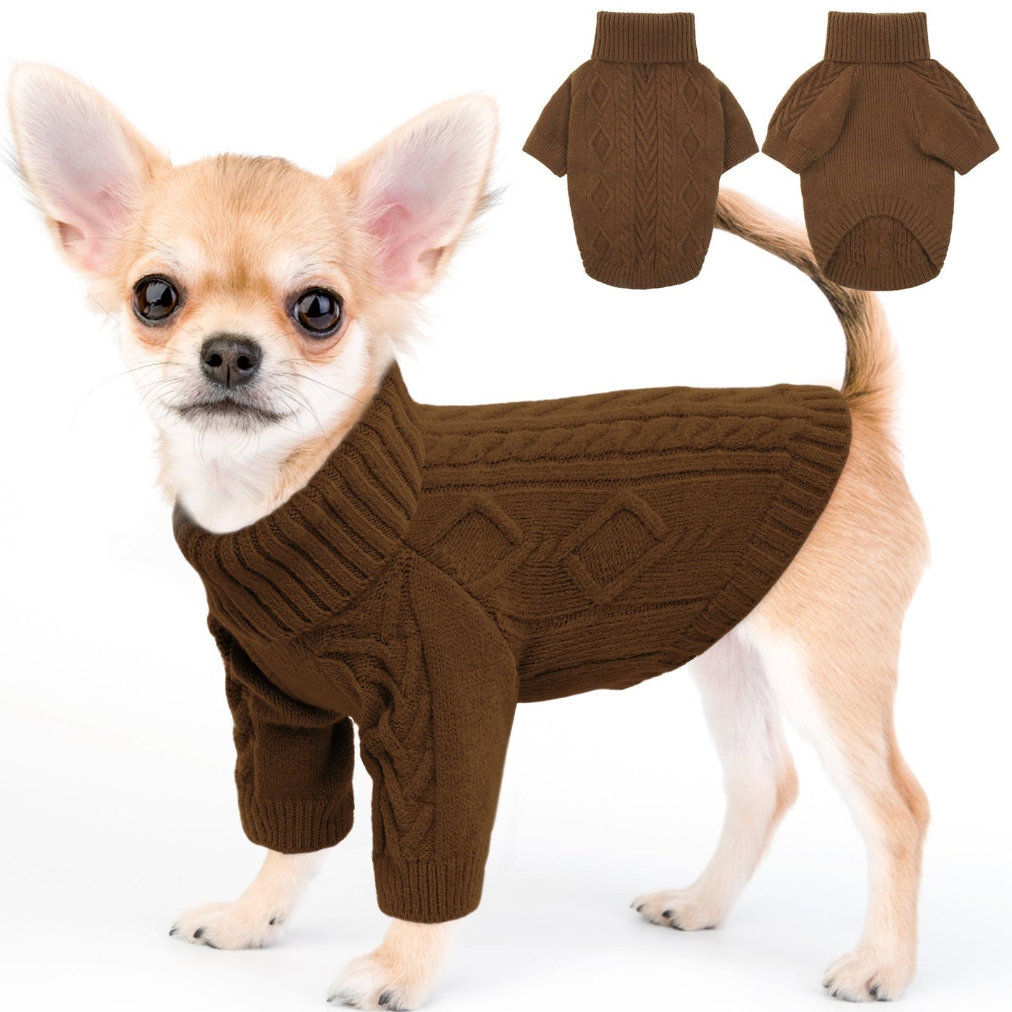 Solid Dog Cat Winter Sweater