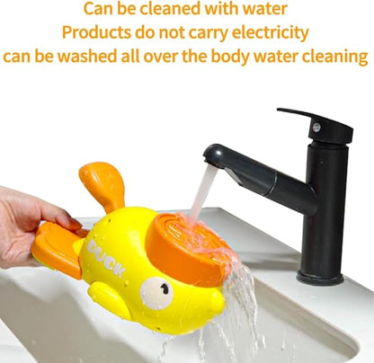 Duck Treat Dispenser, Duck Dog Treat Dispenser, 2-in-1 Dog Interactive Slow Feeder, Little Yellow Duck Pet Automatic Feeder with Sound Frisbee Toys for Dogs
