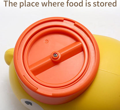 Duck Treat Dispenser, Duck Dog Treat Dispenser, 2-in-1 Dog Interactive Slow Feeder, Little Yellow Duck Pet Automatic Feeder with Sound Frisbee Toys for Dogs
