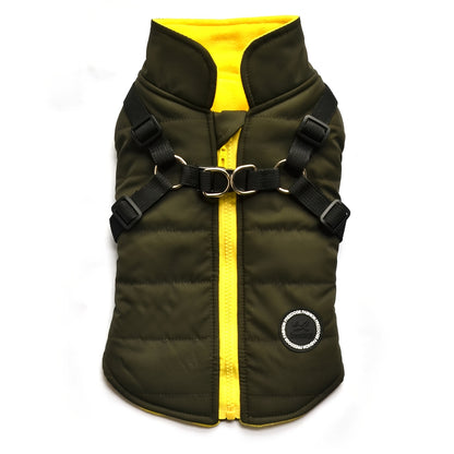 Warm Padded Dog Vest with Harness