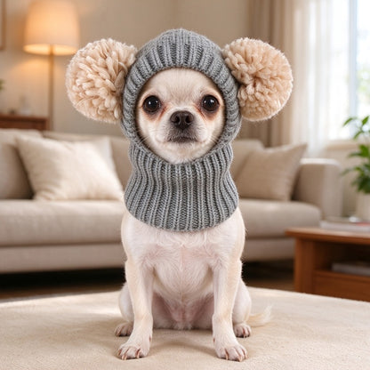 Multicolor Pom Pom Pet Knitted Hat