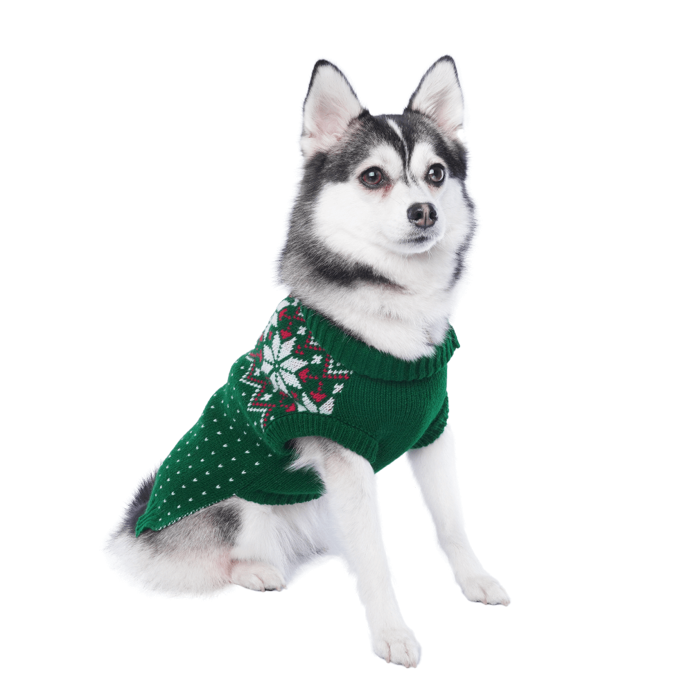 Turtleneck Christmas Dog Knit Sweater