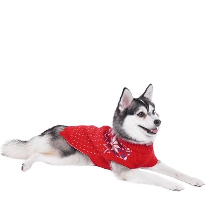 Turtleneck Christmas Dog Knit Sweater