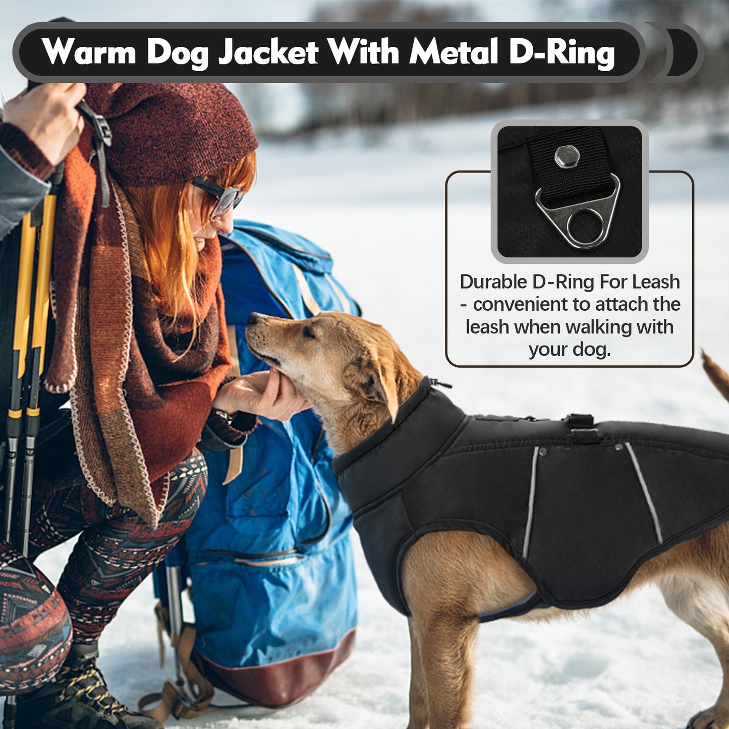 Dog Winter Coat Reflective Adjustable Dog Jacke