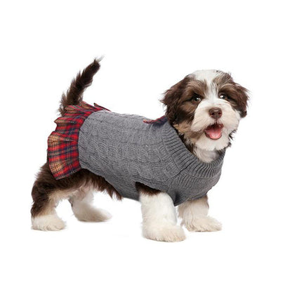 British Style Dog Sweater Dress