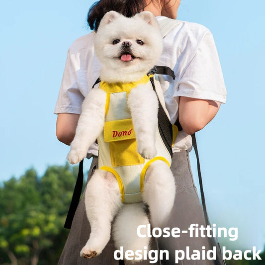 Portable travel pet backpack with four chest holes