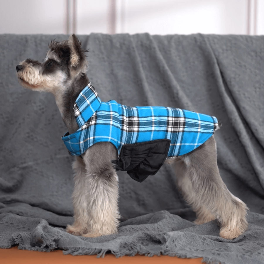 Plaid Reversible Dog Jacket for Winter