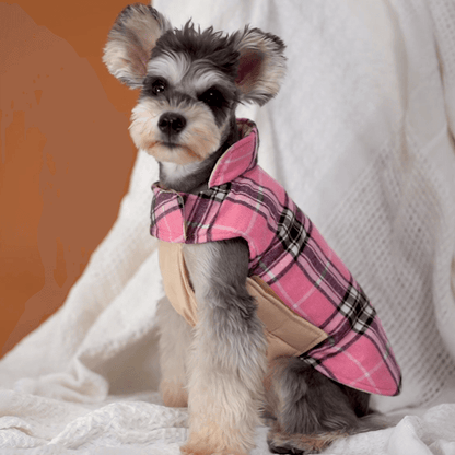 Plaid Reversible Dog Jacket for Winter