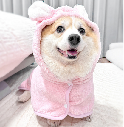 Pawbb™ Rabbit Ear Microfiber Dog & Cat Hoodie Bathrobe