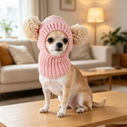 Multicolor Pom Pom Pet Knitted Hat