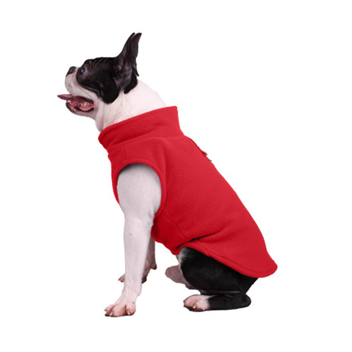 Fleece Dog Coat with Leash D-Ring