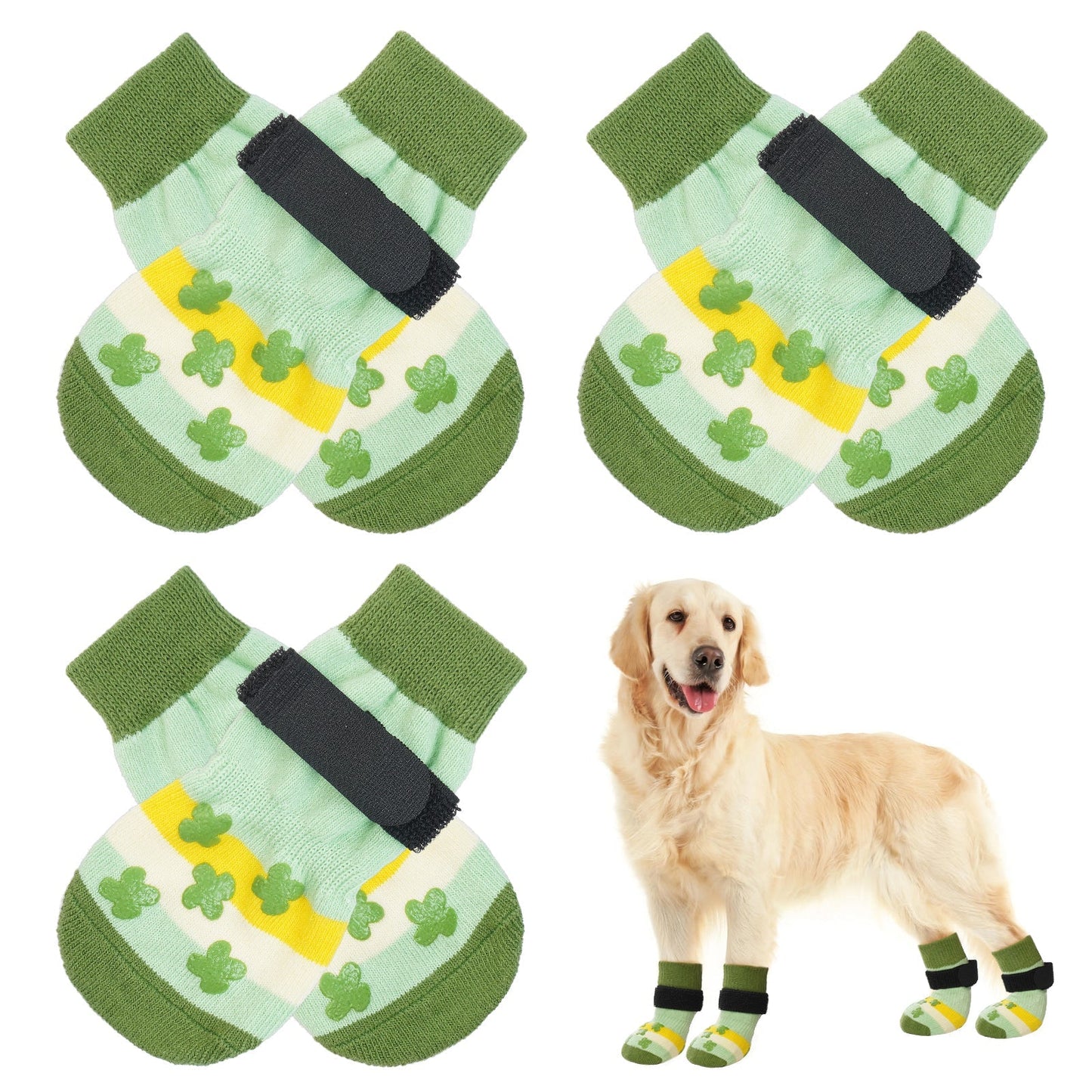 3 Pair Warm Dog Socks