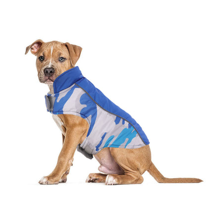 Camouflage Stitching Pattern Dog Jacket with Reflective Strips