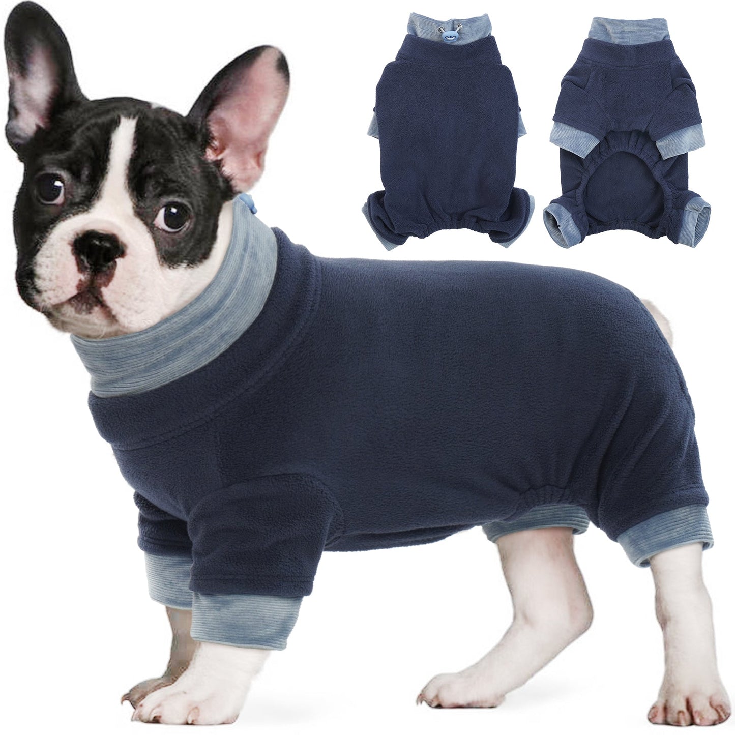 Fleece Dog Sweater Warm Dog Pajamas