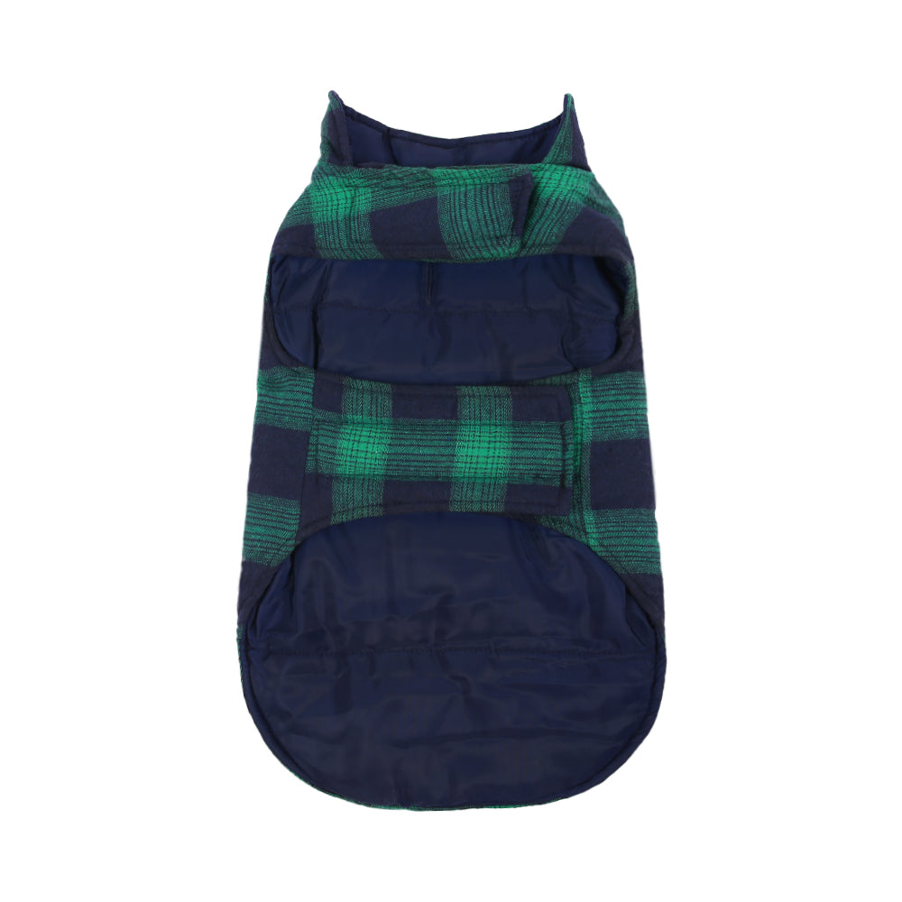 Plaid Reversible Waterproof Dog Jacket