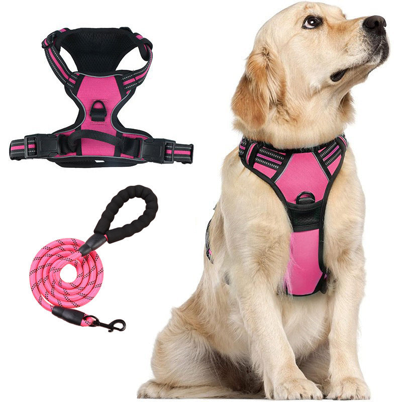 Reflective No‑Pull Dog Harness Combo with 1 Pet Leash
