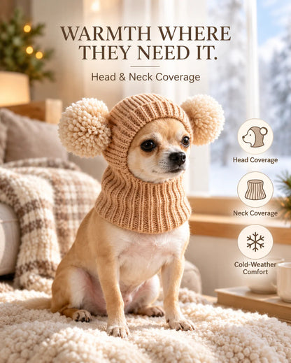 Multicolor Pom Pom Pet Knitted Hat