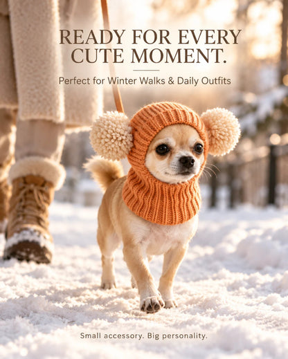 Multicolor Pom Pom Pet Knitted Hat