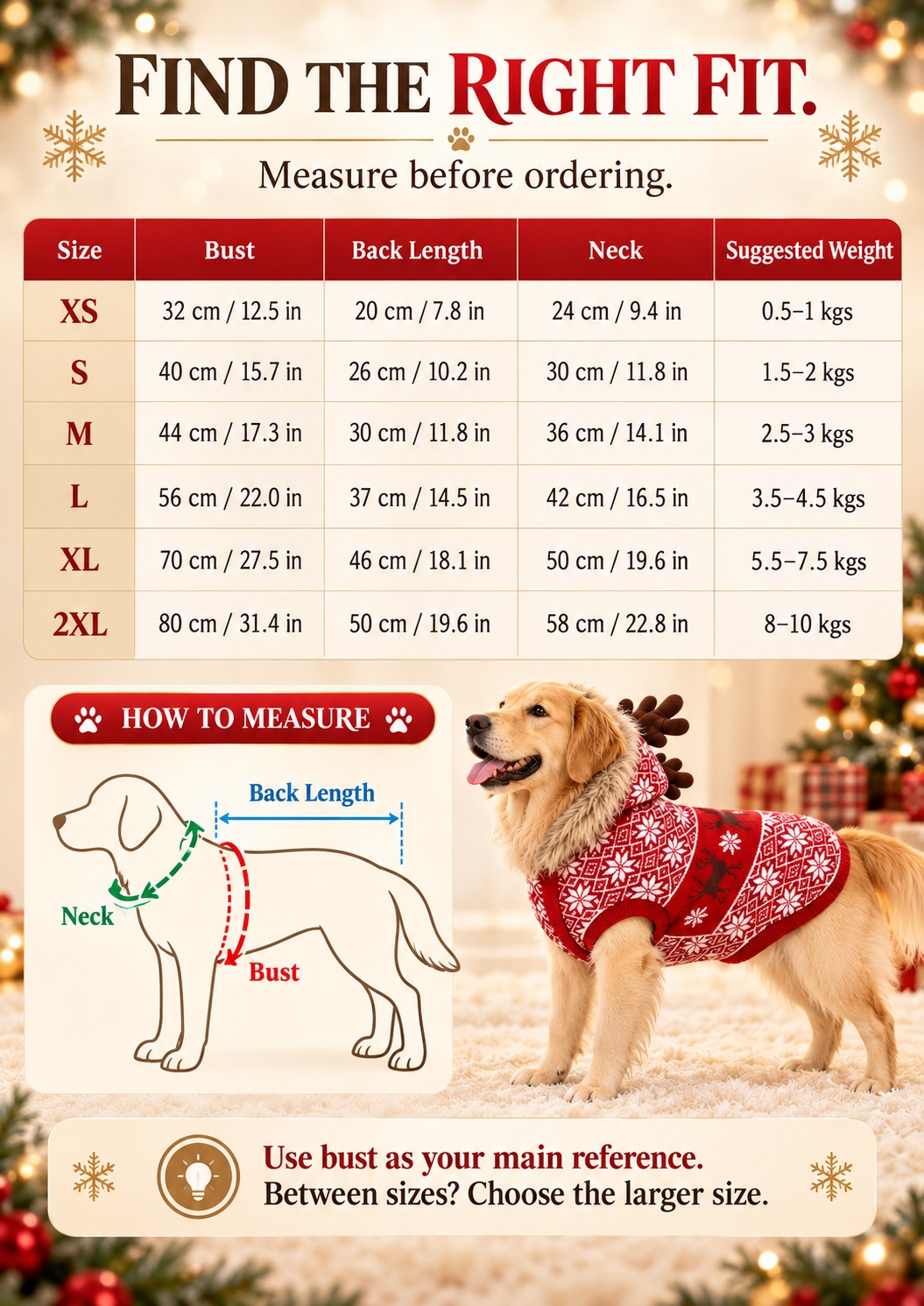 Christmas Reindeer Hooded Dog Sweater