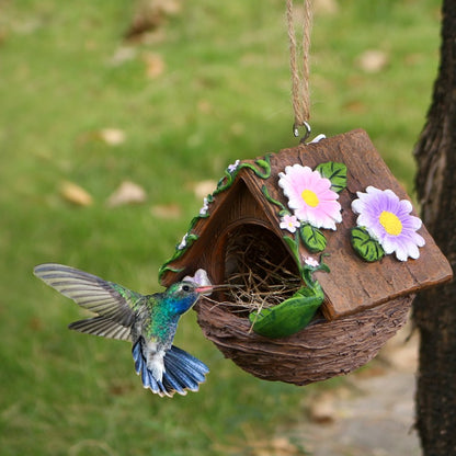 New Resin Flower Bird Nest Hanging Ornament