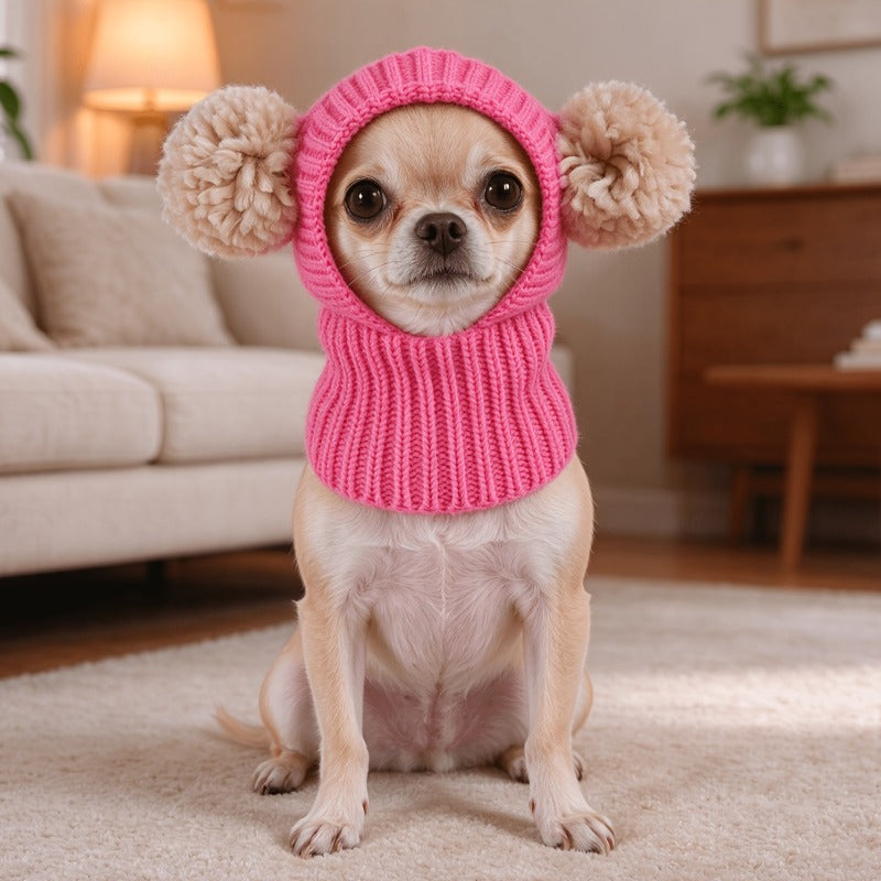 Multicolor Pom Pom Pet Knitted Hat