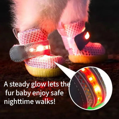 Dog Glowing shoes for Small Dogs (4 Pack)