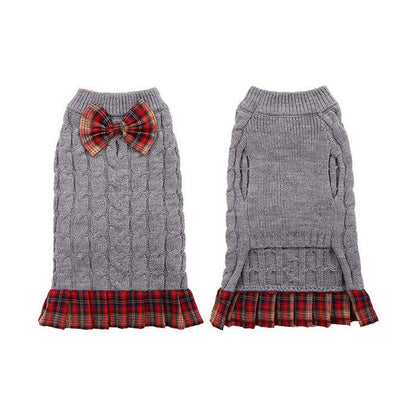 British Style Dog Sweater Dress