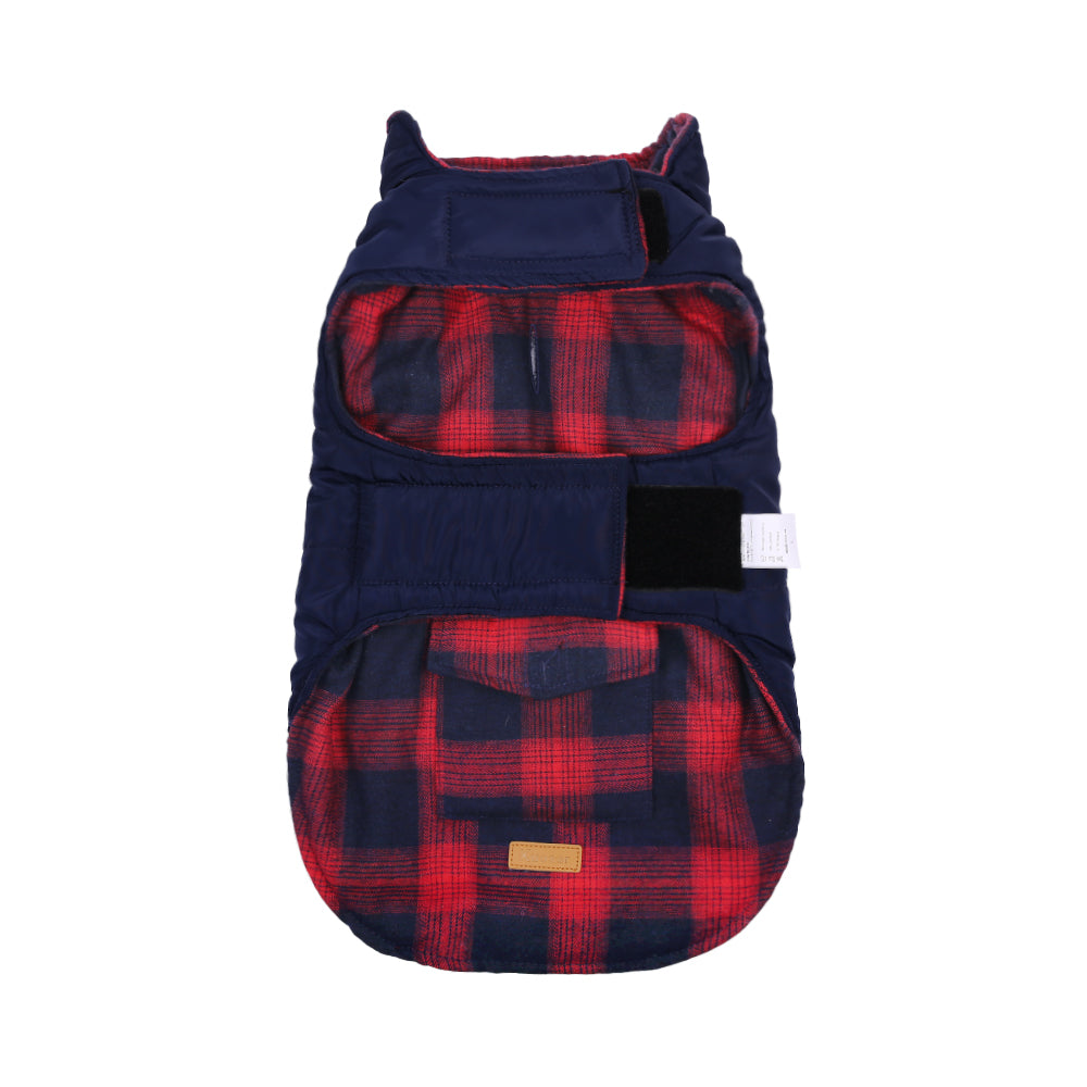 Plaid Reversible Waterproof Dog Jacket