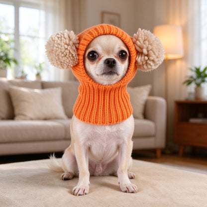 Multicolor Pom Pom Pet Knitted Hat