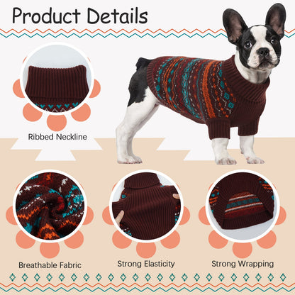 Bohemian Turtleneck Dog Sweater