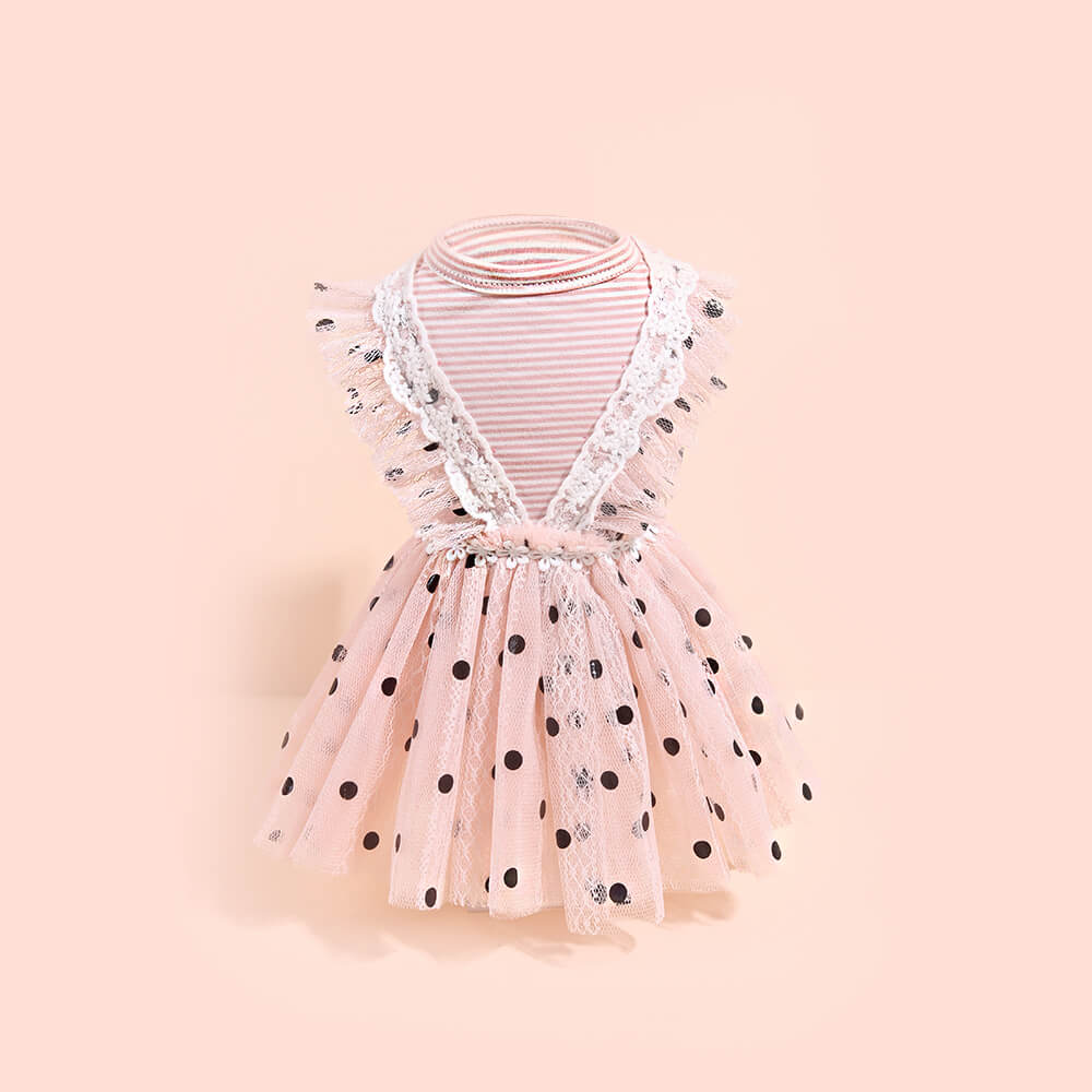 Polka Dot Lace Mesh Dog Tutu Dress