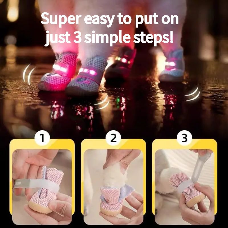 Dog Glowing shoes for Small Dogs (4 Pack)