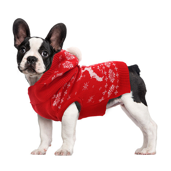 Reindeer Snowflake Knitted Dog Sweater