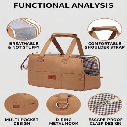 Breathable Hands-Free Pet Sling Carrier – Adjustable Crossbody Bag for Small Dogs & Puppies
